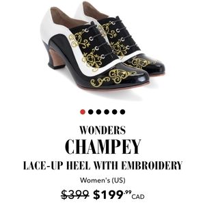 Fluevog Champey in Black/White, Size 6.5